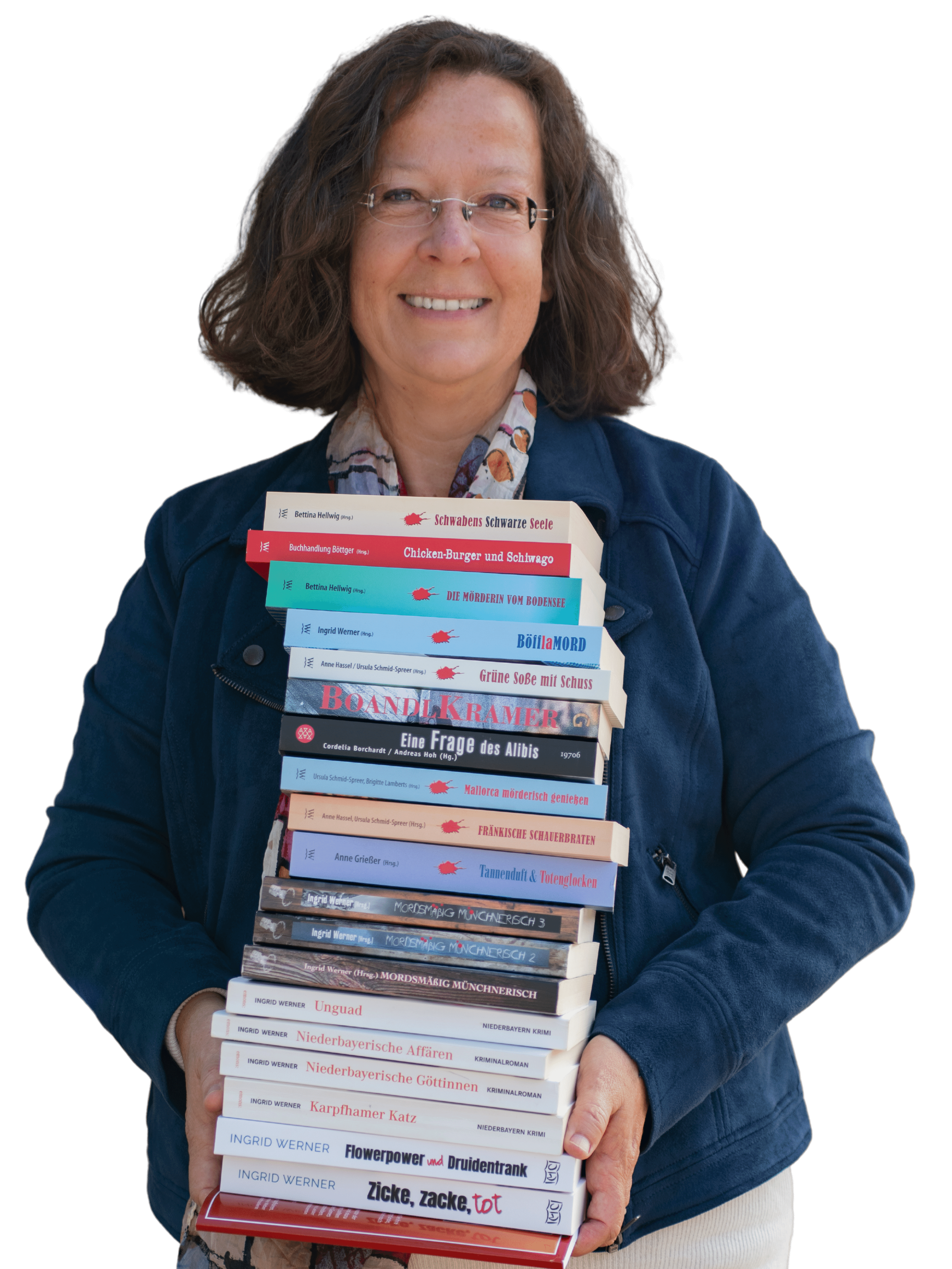 Ingrid Werner mit Büchern